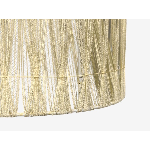Cream 1970s Swedish Modern, Pendant Light, Fabric, Plastic For Sale - Image 8 of 10