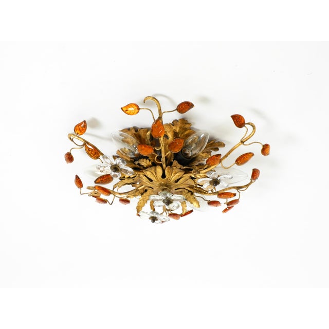Mid-Century Modern Gold-Plated Ceiling Lamp by Banci Firenze, Italy, 1960s For Sale - Image 3 of 18