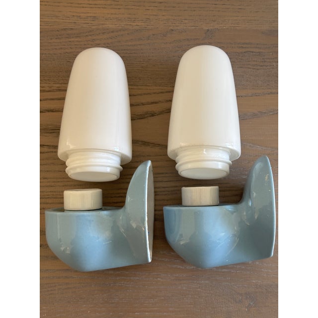 Model 6067 Sconces in Ceramic by Wilhelm Wagenfeld for Lindner, 1958, Set of 2 For Sale - Image 14 of 15