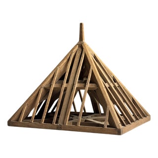 French Roof Construction Model in Oak For Sale