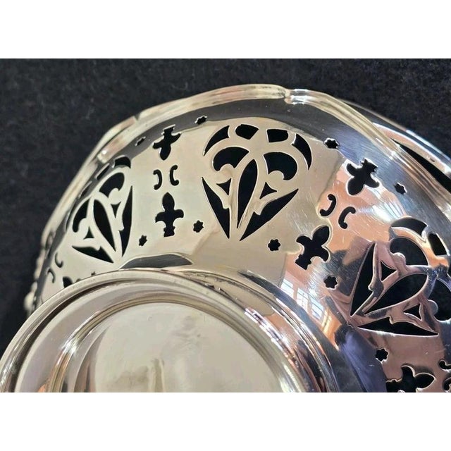 Antique Sterling Silver Swing Handle Basket, 1913 For Sale - Image 12 of 18