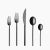 Contemporary Mepra Due 20-Piece Flatware Set, Oro Black For Sale - Image 3 of 3