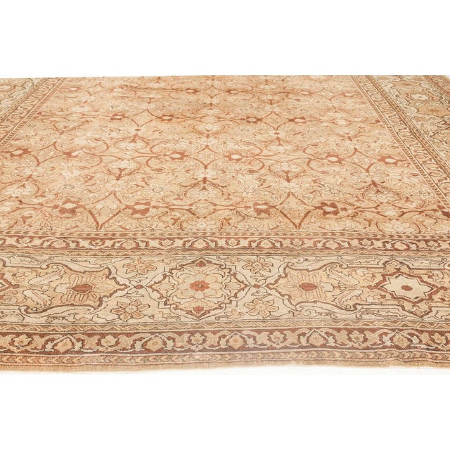 Indian Vintage Indian Amritsar Botanic Handmade Wool Rug For Sale - Image 3 of 4