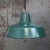 French factory pendant by sammode, france dark petrol green enamel white interior brass top e27 / e26 i have official...