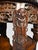 Brown Companion Pair of Late Qing Dynasty–Early Republic Era Cantonese Carved Hardwood Marble-Top Stands For Sale - Image 8 of 14