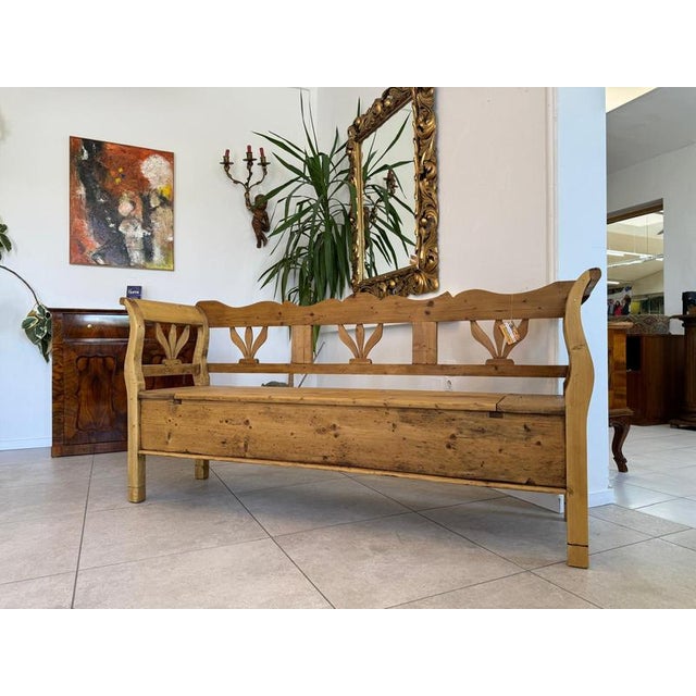 Provincial Biedermeier Country House Storage Bench For Sale - Image 11 of 11