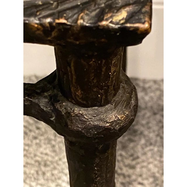 1970s 1970s Diego Giacometti Style Brutalist Bronze Side Table For Sale - Image 5 of 10
