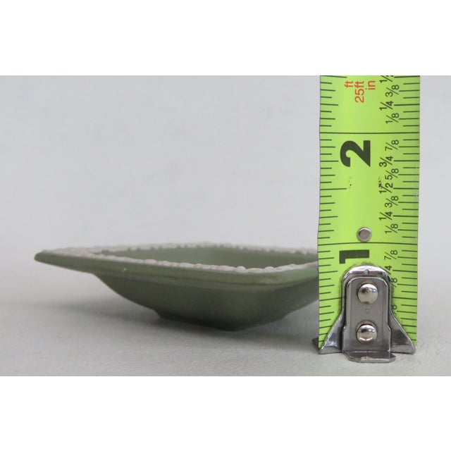 Wedgwood Green Jasperware Diamond Shaped Trinket Ring Dish Made in England 4981b For Sale - Image 13 of 13