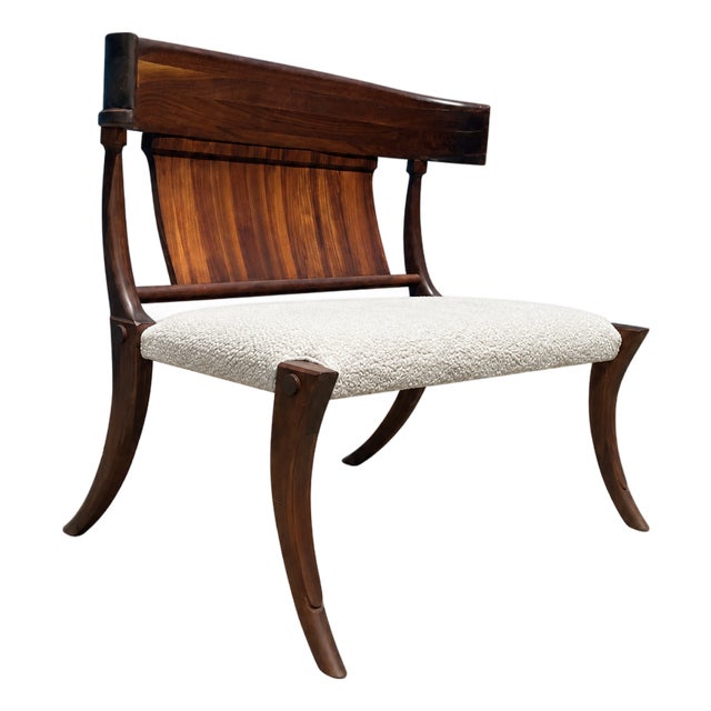 Mid Century Style Klismos Walnut Bench For Sale