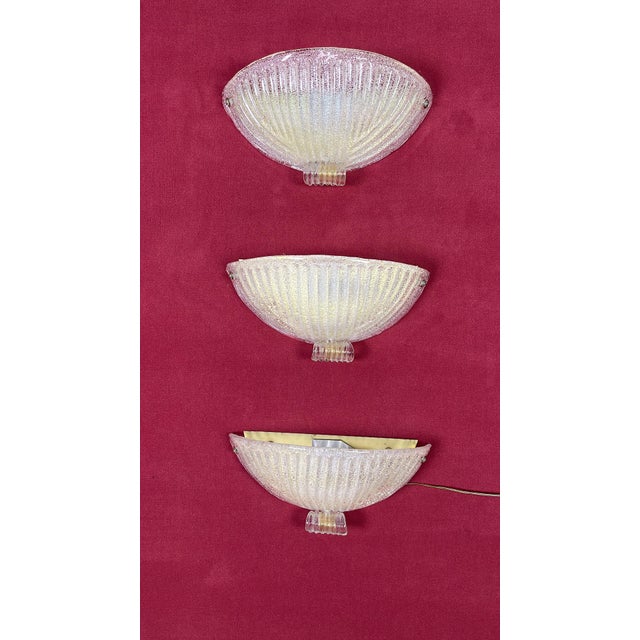 Mid-Century Murano Glass Wall Lamps, 1960s, Set of 3 For Sale - Image 17 of 18
