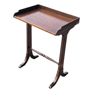 Vintage Ethan Allen 20th Century Vintage French Mahogany Occasional Side Table For Sale