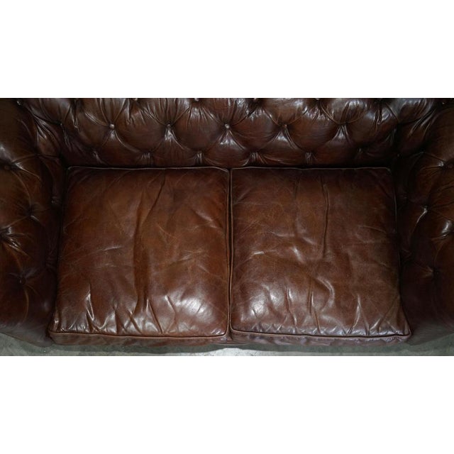 Vintage Heritage Chesterfield Sofa in Brown Leather from Halo For Sale - Image 11 of 18