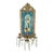 French Mountereau Ceramic and Bronze Three-Armed Wall Sconce For Sale