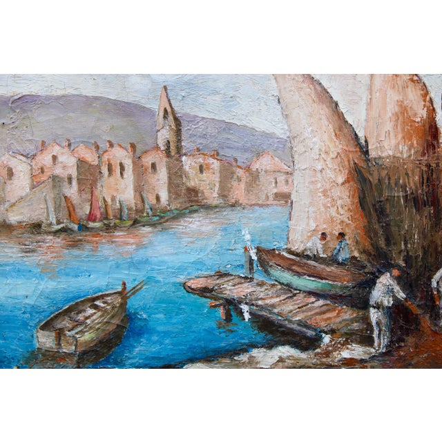 Antique French Signed Original Sailboat Oil Painting For Sale - Image 9 of 13