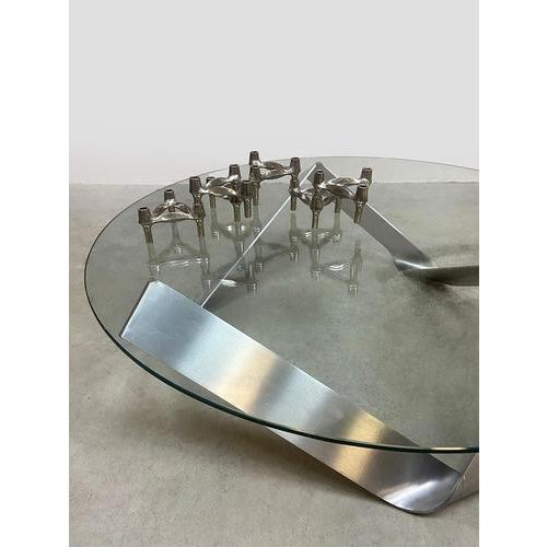 Vintage Glass Coffee Table by Knut Hesterberg for Ronald Schmitt, 1970s For Sale - Image 3 of 5