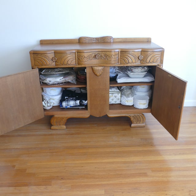 Art Deco Oak Buffet For Sale In Seattle - Image 6 of 8