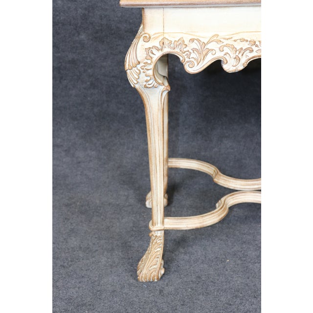 Louis XV Style Distressed Painted Console Table For Sale - Image 13 of 14