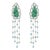 12.04 Ct Carved Leaf Emerald & Diamonds Dangle Earrings - 2 Pieces For Sale