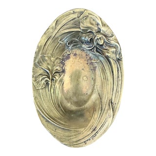 Vintage Art Nouveau Brass Bowl For Sale