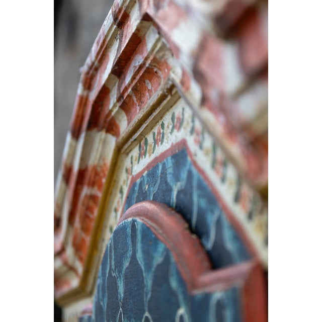 Antique Baroque Folk Art Hand-Painted Cabinet in Wood, Central Europe, 1865 For Sale - Image 9 of 18