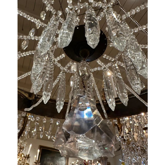 Metal Painted and Gilded Bronze Crystal Chandelier For Sale - Image 7 of 7
