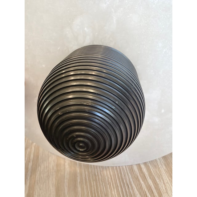 Apparatus Studio Median Mono Alabaster & Blackened Brass Pendants - Set of 3 For Sale - Image 12 of 14