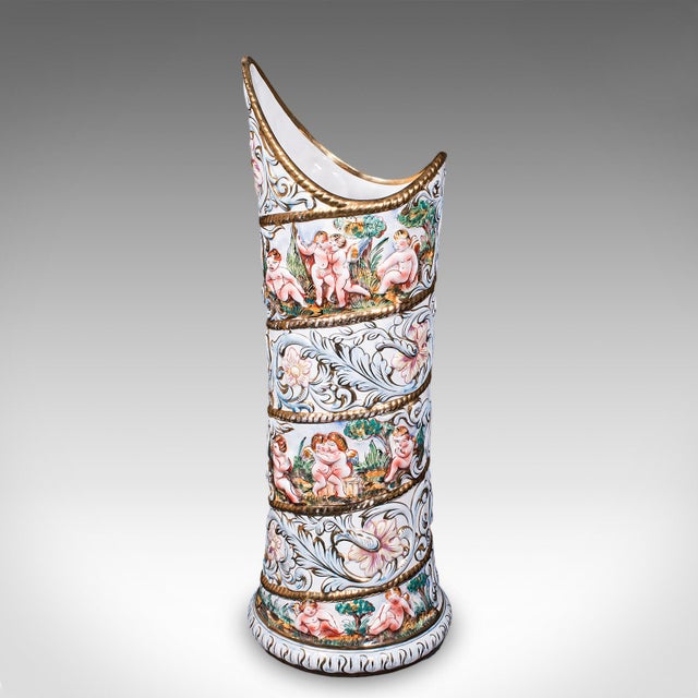 Italian Tall Vintage Stick Stand, Italian, Ceramic, Umbrella Rack, Slimline Vase, c.1960 For Sale - Image 3 of 12
