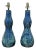 1960s Mid Century Blue Ceramic Lamps- A Pair For Sale