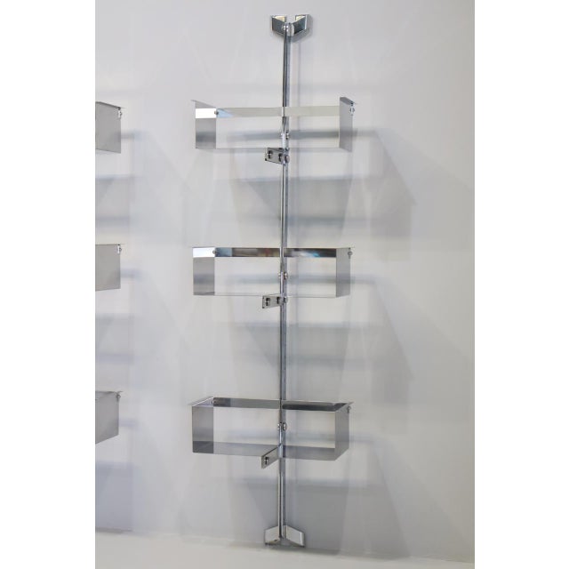 Silver Bookcases by Vittorio Introini for Saporiti, 1960, Set of 2 For Sale - Image 8 of 18