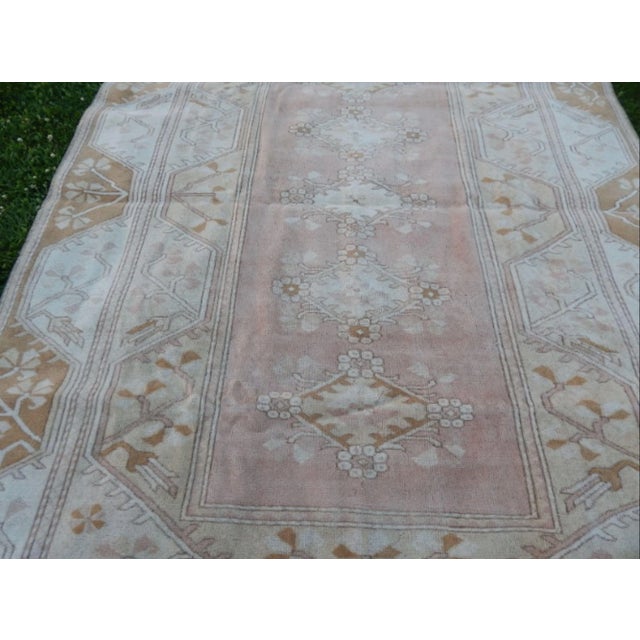Distressed Vintage Oushak Rug - 6′4″ × 8′9″ For Sale - Image 9 of 12