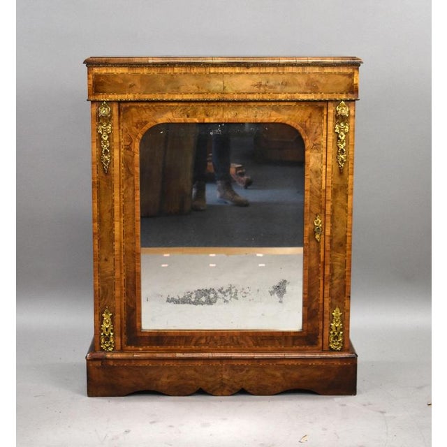 Victorian Burr Walnut Pier Cabinet Item Code: S27-1135 A fine Victorian burr walnut pier cabinet, circa 1860, with...