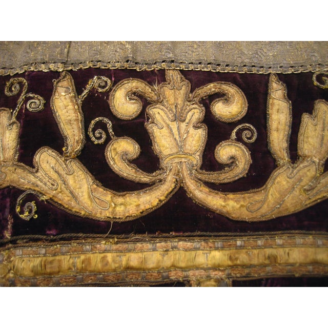 Large Velvet Gold and Silk Embroidered Antependium Circa 17 Century For Sale - Image 14 of 14