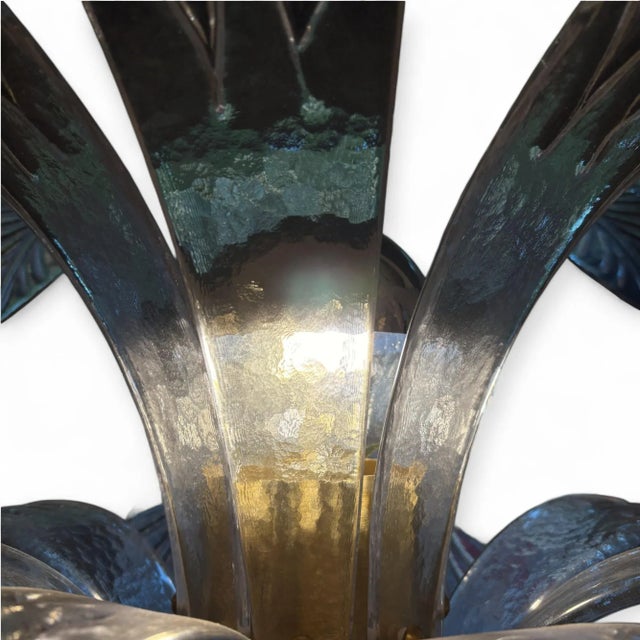 1980s Clear Murano Glass Palm Floor Lamp, 1980s For Sale - Image 5 of 7