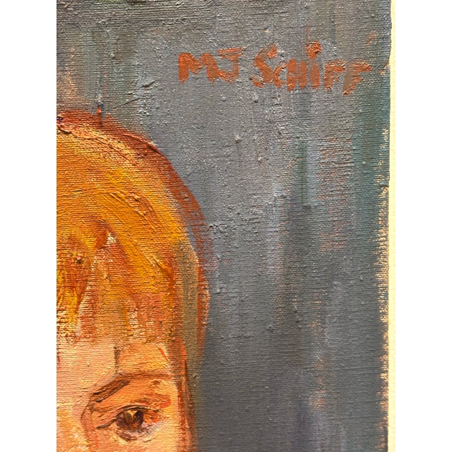 Vintage 1960s Oil Painting Portrait by Molly Schiff For Sale - Image 4 of 4