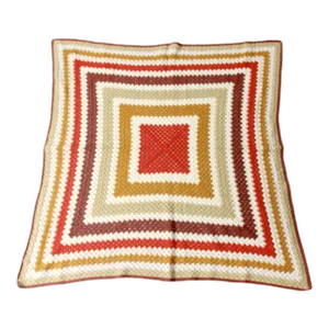 Vintage Crotchet Granny Square Afghan Quilt