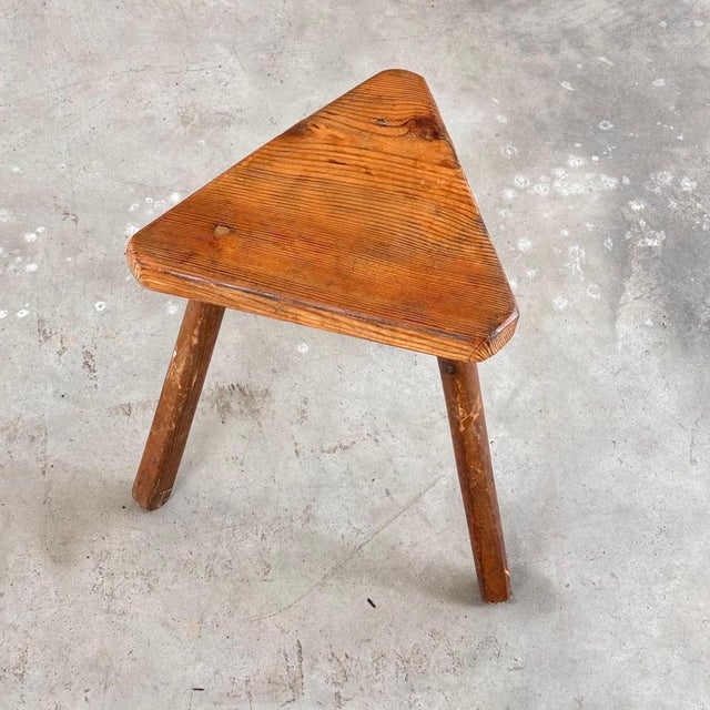 1940s Italian Rustic Triangular/Sculptural Stool, 1940s For Sale - Image 5 of 14