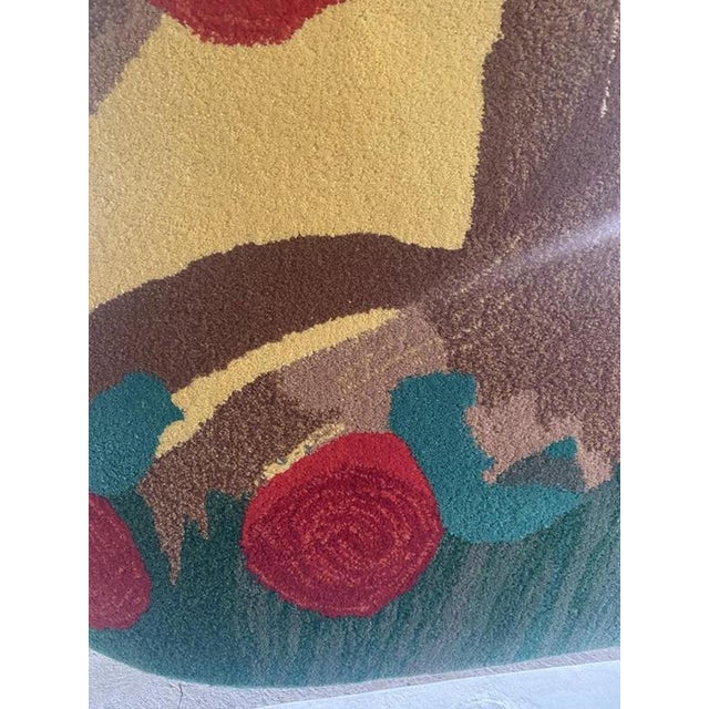 Red Tisca Tiara Apfel Baum Hand-Tufted Wool Rug by Frédéric, France, 1980s For Sale - Image 8 of 13