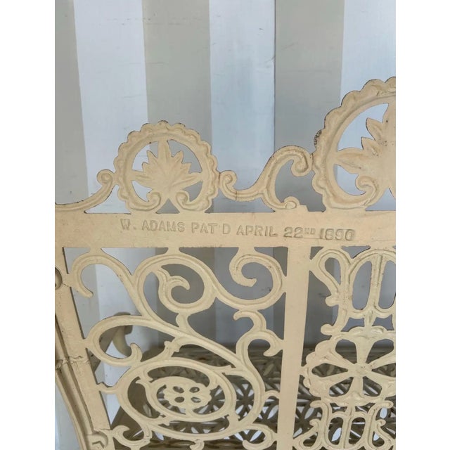 Metal Late 19th Century Philadelphia Cast Iron Bench Signed William Adams For Sale - Image 7 of 11