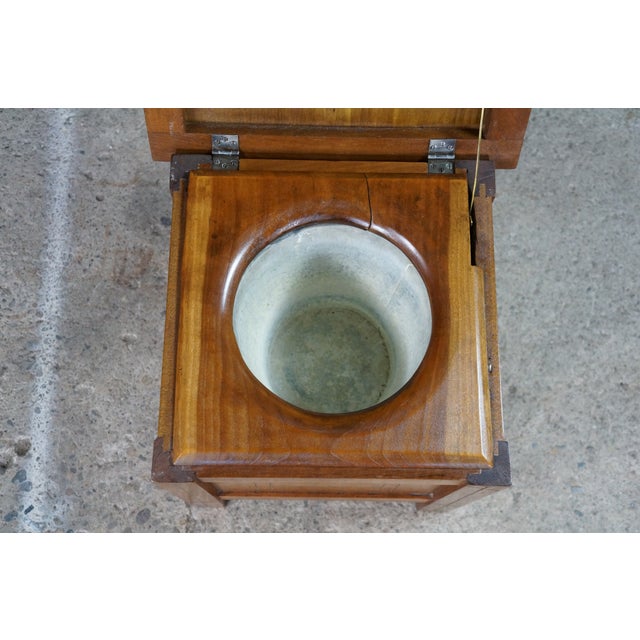 Antique 19th Century Victorian Oak Chamber Pot Commode Toilet Step Stool 16" For Sale - Image 12 of 18