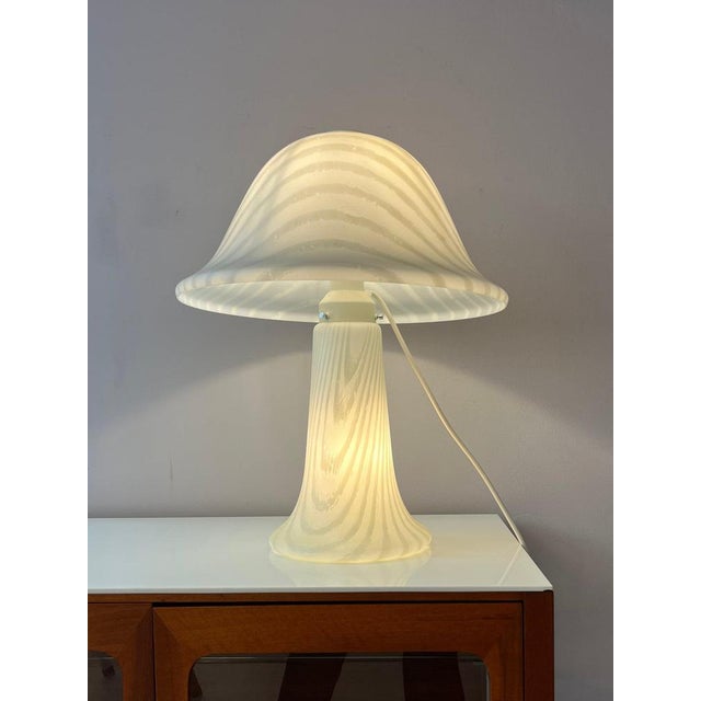 Mushroom Lamp White with Zebra Pattern from Peill & Putzler For Sale - Image 4 of 11