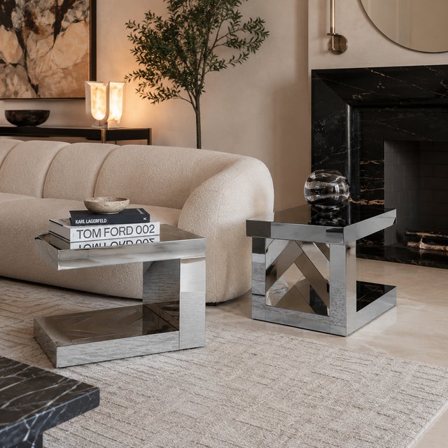 Metal 1970s Ello Chrome and Bonze Side Tables For Sale - Image 7 of 7