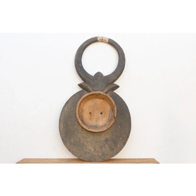 Monumental Carved & Painted Bobo Sun Mask For Sale - Image 9 of 10