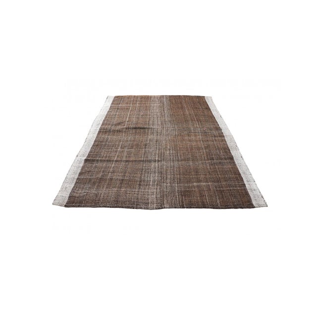 Modern Brown & Gray Vintage Modern Kilim Rug - 6`9″ X 9`10″ For Sale - Image 3 of 6