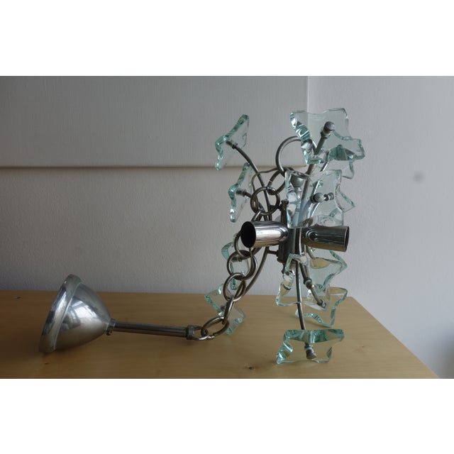Aqua Glass Sputnik Chandelier from Fontana Arte, Italy, 1960s For Sale - Image 8 of 9