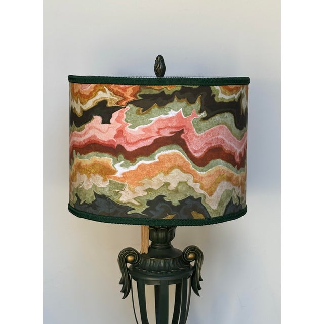 Vintage Table Lamp With Geode Pattern Shade For Sale In Savannah - Image 6 of 10