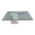 1980s Postmodern Glass Coffee Table With Travertine Base For Sale