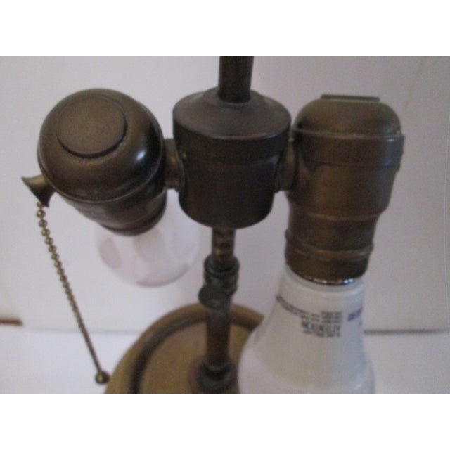 Vintage Morrocan Glaze Terra Cotta Double Socket Lamp For Sale - Image 9 of 11