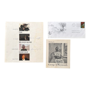 Original 1971 Exhibition Catalog Signed by Andrew Wyeth/Carolyn Wyeth & Emphemera