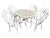 Round sheet metal garden table from the 1950s, from the Avignon region of southern France. Folding