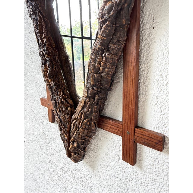 Antique Folk Art Rustic Wooden Mirror, 1900 For Sale - Image 15 of 18